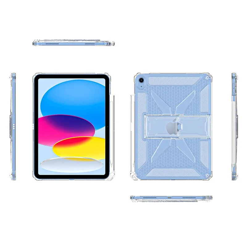 Premium Transparent Stand Tablet Case with Pencil Holder Cover