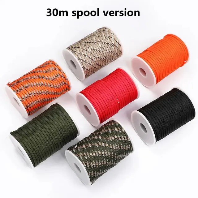5M/15M/30M 7-Core 550 Paracord 4mm Parachute Cord Outdoor Camping survival Rope kit Umbrella Tent Lanyard Strap Clothesline 6