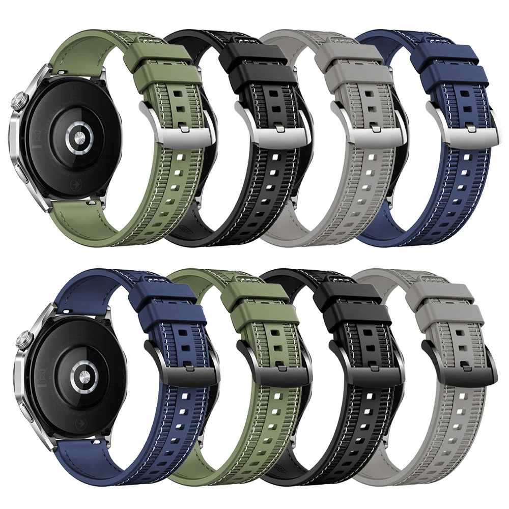 Versatile 22mm Nylon Silicone Watch Strap Bracelet