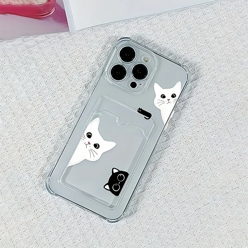 Stylish Black and White Cat Pattern Insert Phone Case Cover