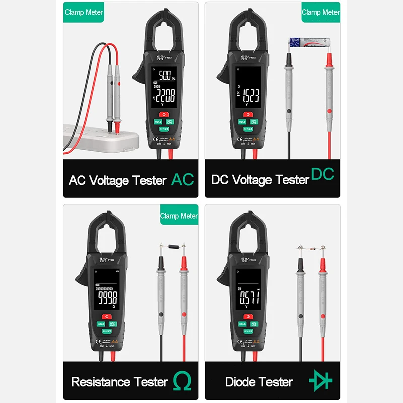 FY385 Digital Clamp Meter AC/DC Amperimetric Clamp Auto Range True RMS Ammeter Pliers Capacitance Temp Current Clamp Multimeter images - 6