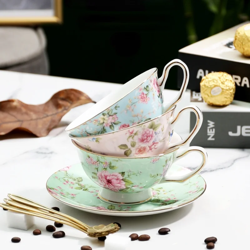 Retro Ceramic Personalized Flower Tea Cup, Afternoon Tea Espresso Cup and  Saucer Set Couple Cup Safe and Healthy Drinkware 200ml - AliExpress