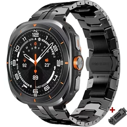 Luxury Titanium Metal Band for Men - Premium Watch Bracelet Strap (Black - T)