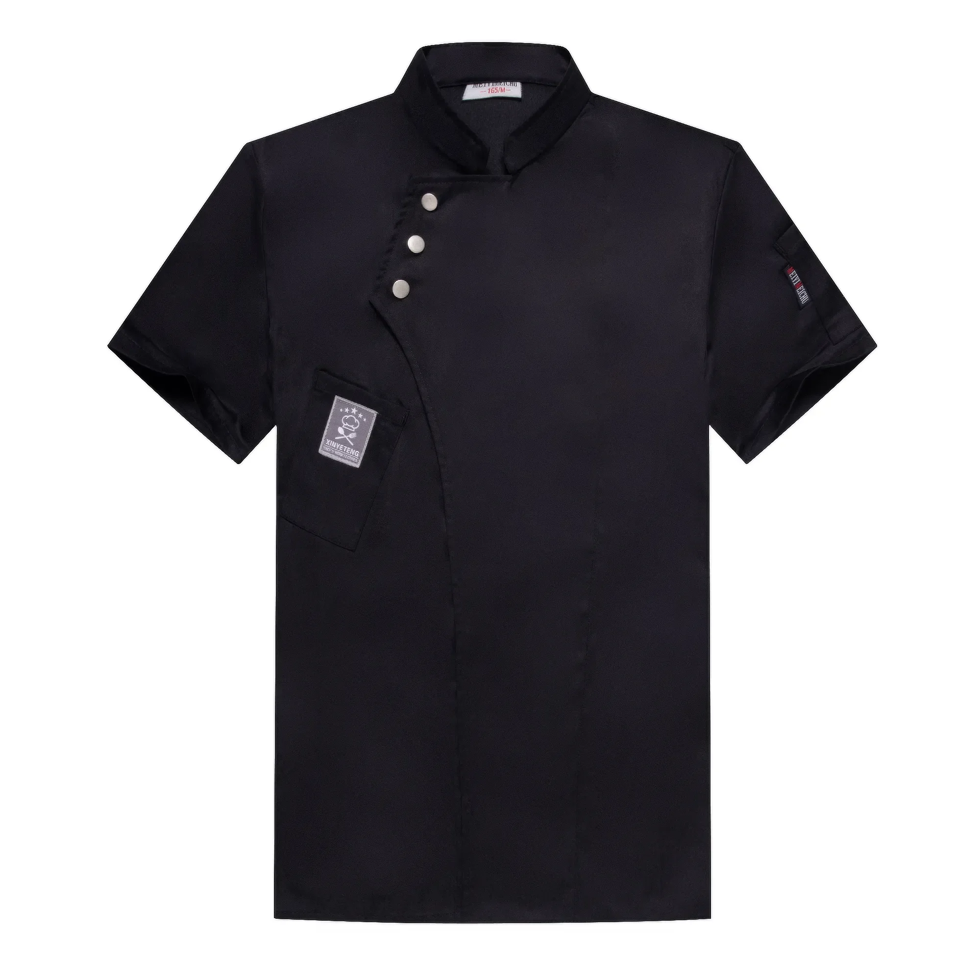 

Chef Cook Uniform Logo Shirt Waiter Jaket Wear Costumes Sushi Coat Free Kitchen Breathable Restaurant Chef Short Sleeve Barber