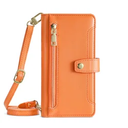 Custodia a Flip in Pelle Retrò con Lanyard e Copertura Morbida - Stile Classico