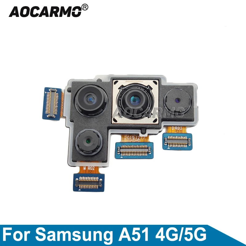 

Aocarmo для Samsung Galaxy A51 4G фотокамера заднего вида, набор задних камер, модуль, гибкий кабель, запасные части