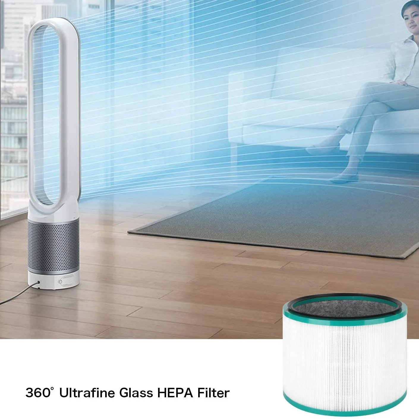 Filtro Hepa Di Ricambio Da 2 Pezzi Per Dyson Pure Cool Link Dp01, Dp02 E Per Dyson Pure Hot + Cool Link Hp01, Hp02, Part