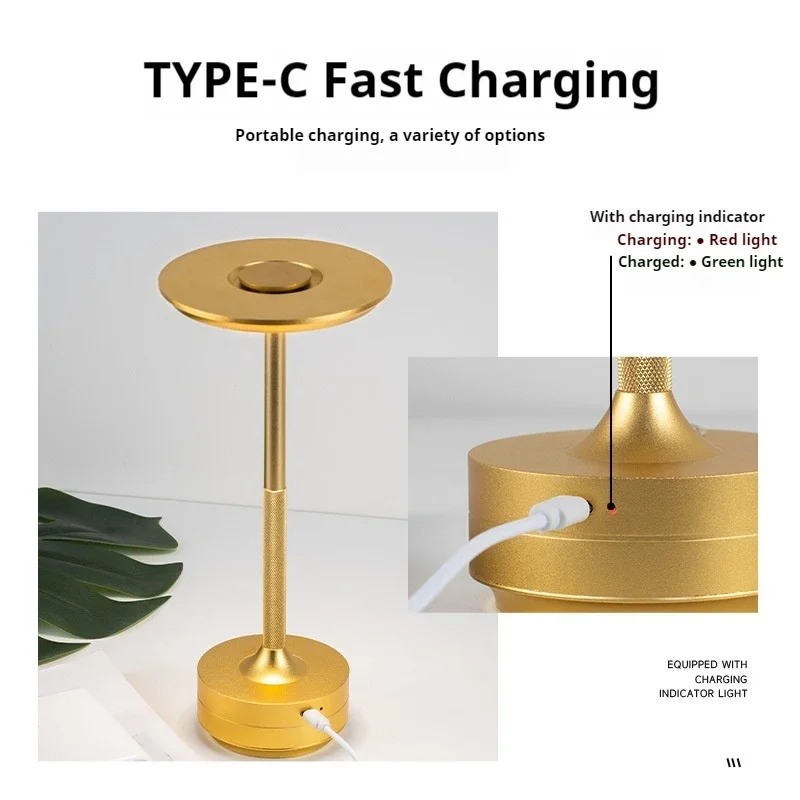 Rechargeable Touch Dimming LED Desk Lamp - Portable Night Light