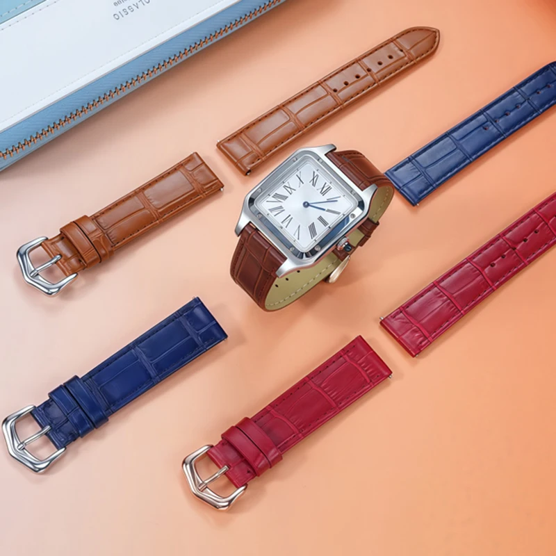 Deluxe Quick-Release Leather Watch Strap - Unisex, Multiple Sizes Available