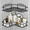 Bathroom Shelf Wall Mounted Corner Storage Shelves Shampoo Holder Cosmetic Rack Iron Shower Drain Basket Bathroom Organizer 1