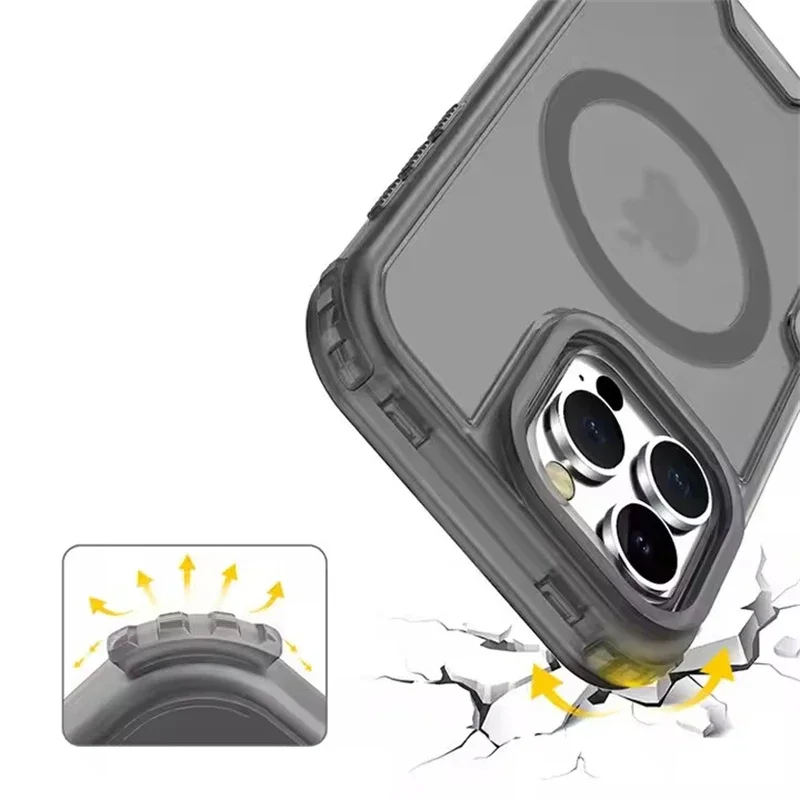 3 in 1 Magnetic Heavy Duty Armor Case for Magsafe IPhone 17 Air 16 15 14 13 12 Pro Max Plus 16Pro IPones Macsafe Cover Accessory 3