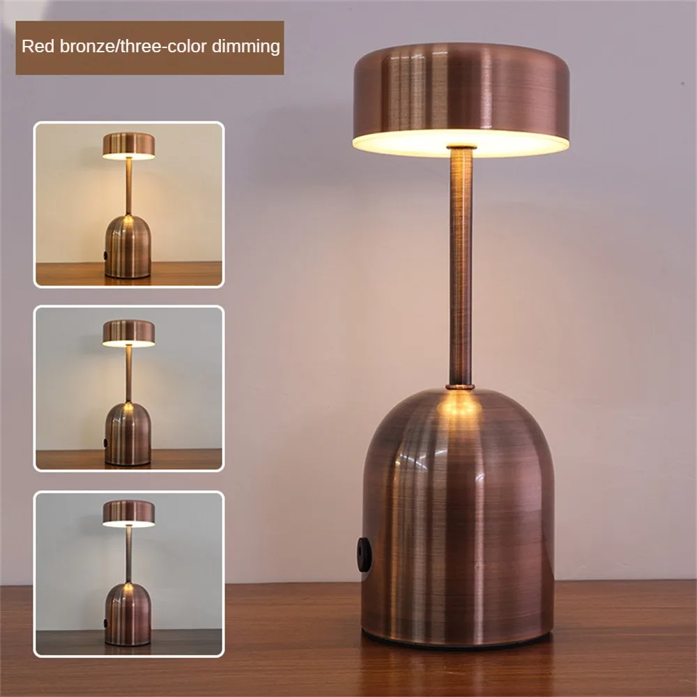 

Metal LED Table Lamp Mushroom Light Touch Switch Led Rechargeable Desk Lamp For Bedroom Living Room Hotel Restaurant Desk Lamp