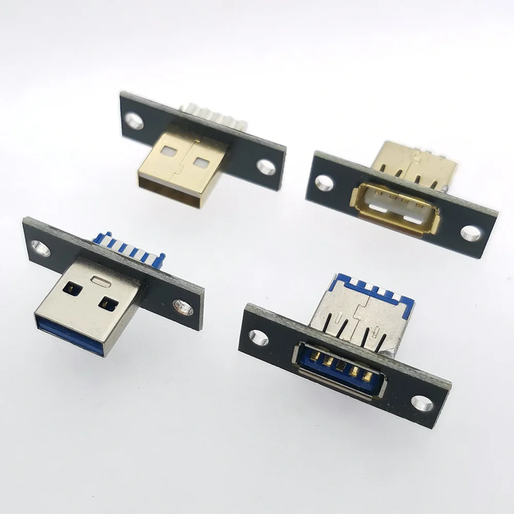 Description Picture 3 of itemDIY USB 2.0 3.0 Connector Plug Jack A Type Male Female 4 Pin Socket Solder Type With screw fixing holes For Data Connection