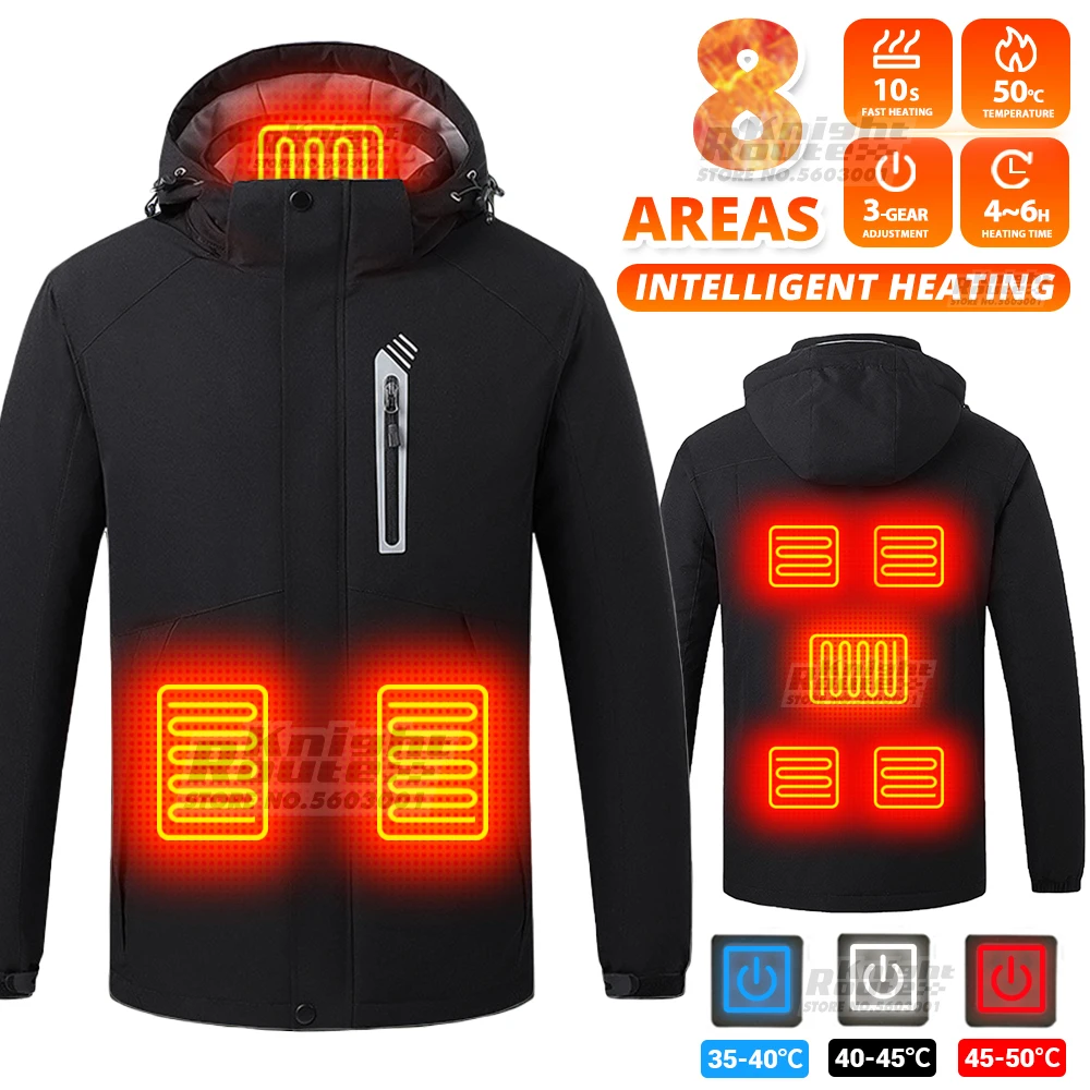 

8 Areas Self Heating Jackets Women's Motorcycle Men's Warm USB Heating Vest Heating Jacket Bike Moto Jacket Winter Hiking Warm