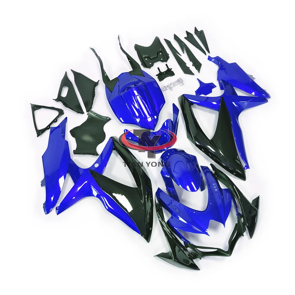 

For GSXR600 GSXR750 K8 2008 2009 GSXR 600 750 Bright Blue Black Bodywork Injection Cowling Motorcycle Full Fairing Kit