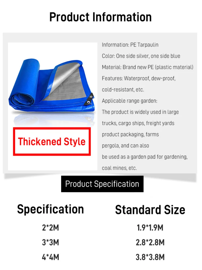 Outdoor thickened tarpaulin Plastic cloth sunshade rainproof cloth sunscreen canvas awning