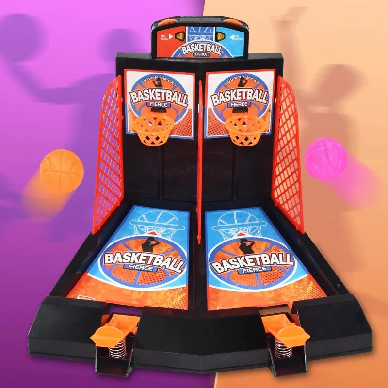 Children's Finger Catapult Table Basketball Court Two-Player Board Game Shooting Party Against Basketball Toys 5