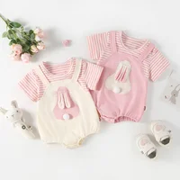 Kids Newborn Clothing Baby Camisole fake two pieces bodysuit Summer Casual Children Clothes for 3 6 9 12 18 24 Months romper