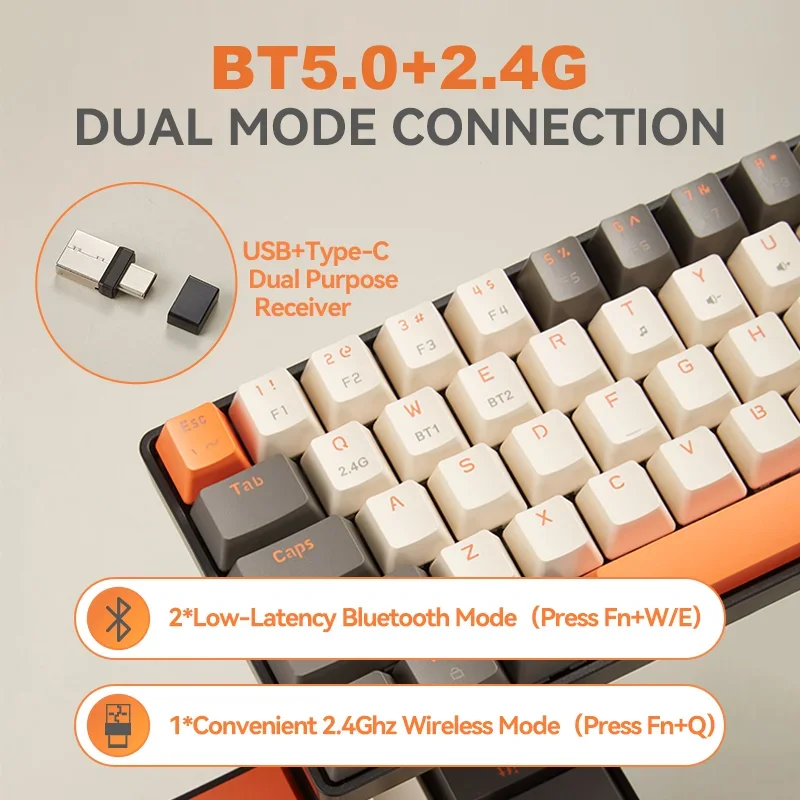 

K68Pro клавиатура 2,4G/BT5.0 механическая клавиатура для игр, с горячей заменой