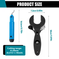 Coupe-tube à cliquet 8-29 mm avec kit d'ébavurage, coupe-tube universel, ciseaux à cliquet en acier inoxydable/cuivre/aluminium, outils manuels de coupe de tuyaux 2