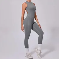 Women's High Elasticity Sports Jumpsuit Yoga Set Fitness Combination Lift Buttocks Bare Back Gym Sexy Romper for Active Women - Image 3