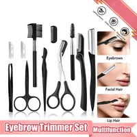3-11PCS Eyebrow Trimmer Set Scissors Tweezers Eyebrow Razor Scraping Eyebrow Comb Razor Eyebrow Clip Makeup Tools Sets 1