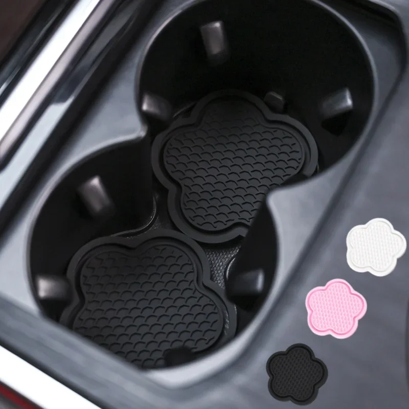 2pcs Car Water Cup Pad Holders Non-slip Silicone Mat for Bottle Holder Coaster Auto Interior Anti-skid Universal Cup Holders cup holder coasters,car coaster pads