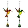New Metal Hummingbird Wind Chime with Bell Pipe Pendant Hummingbird Outdoor Hanging Ornament for Home Garden Hanging Decoration 2