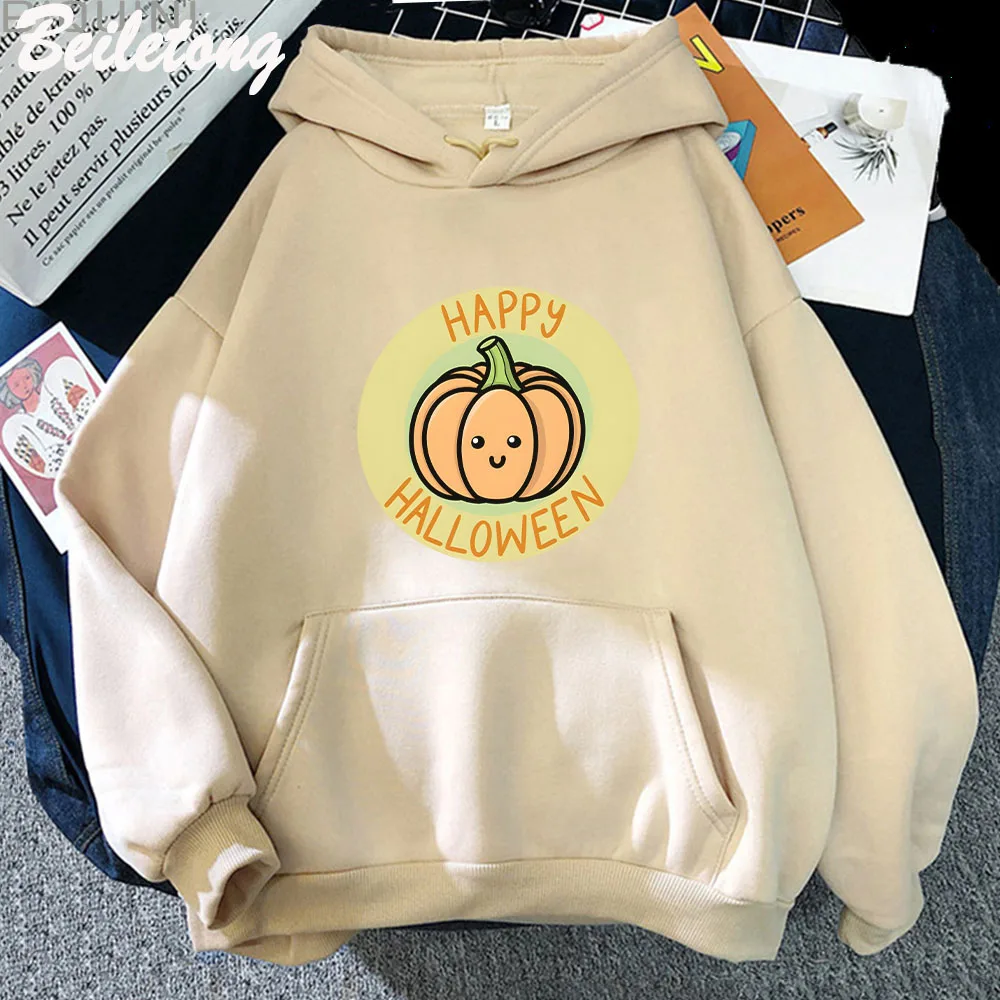 

Happy Halloween Cute Orange Pumpkin Hoddies Funny Printed Woman Sweatshirt Winter Sudaderas Girl Long Sleeve Cloth Holiday Gife