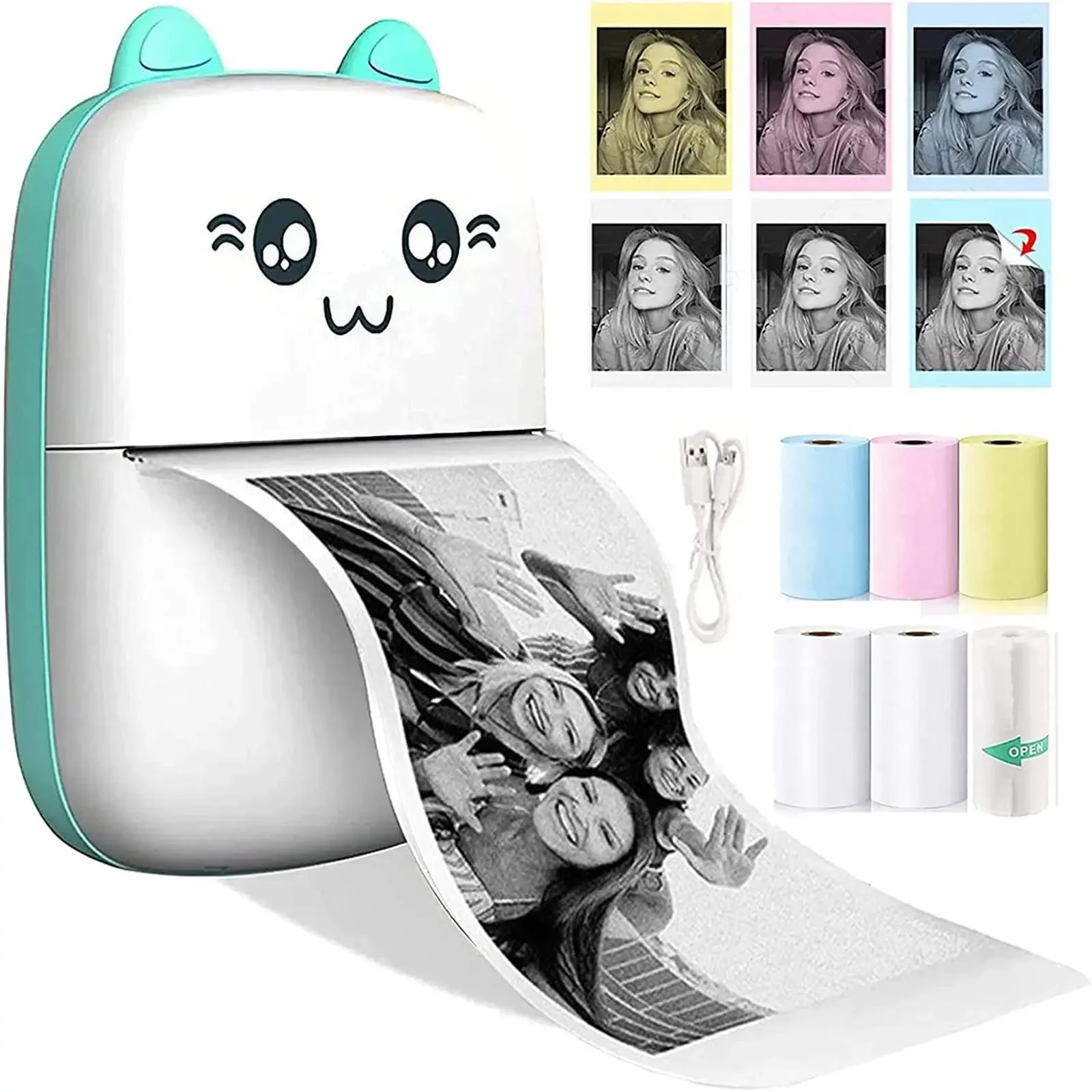 Mini impresora térmica de bolsillo C9, Bluetooth, teléfono móvil, impresora de etiquetas adhesivas, portátil, Impresión de fabricante, gif de Navidad - AliExpress