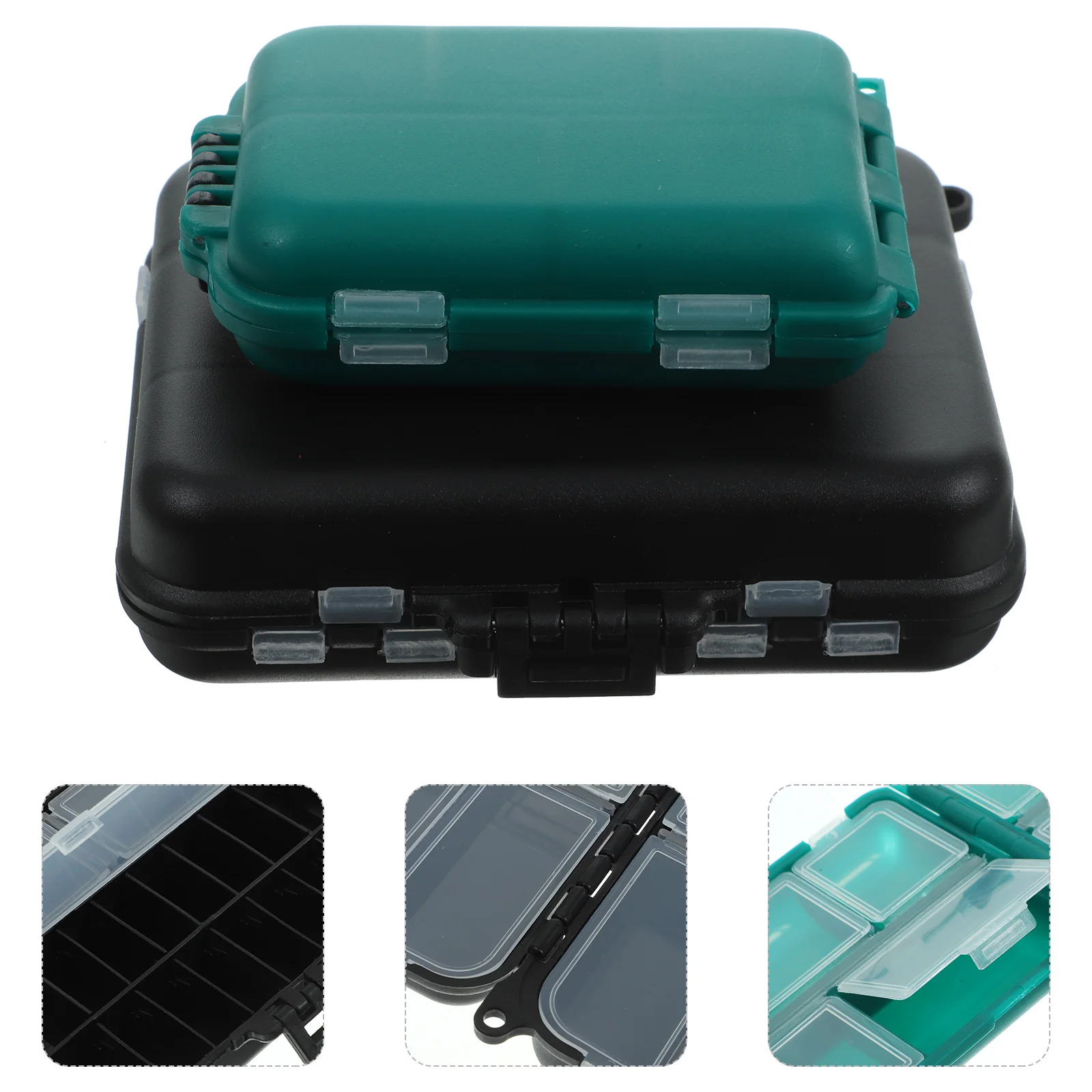 

2 Pcs Fishing Lures Double Layer Gear Box Storage Accessory 2pcs Tackle Boxes Multiple-grids Cases Holder