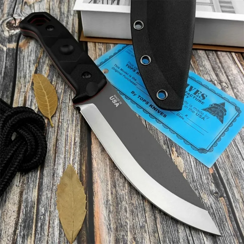 TOPS Brakimo Fixed Blade Knife D2 Blade Nylon Fiber Handle Tactical Knife Outdoor Camping Survival Hunting Tool EDC Pocket Knife 2