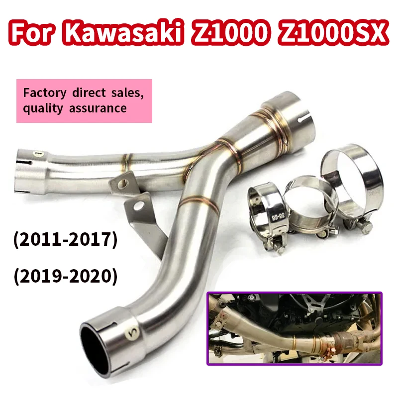 

Motorcycle Middle Mid Pipe Decat Eliminator Exhaust For Kawasaki Z1000 Z1000SX 2011 2012 2013 2014 2015 2016 2017 2018 2019 2020