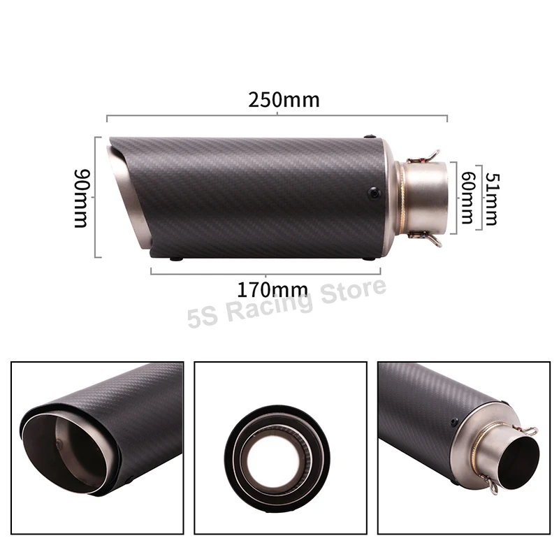 For KTM 390 DUKE 125 200 250 390 RC390 2017 - 2020 Motorcycle GP Exhaust System Escape Modified Link Pipe Muffler Carbon Fiber - Image 2