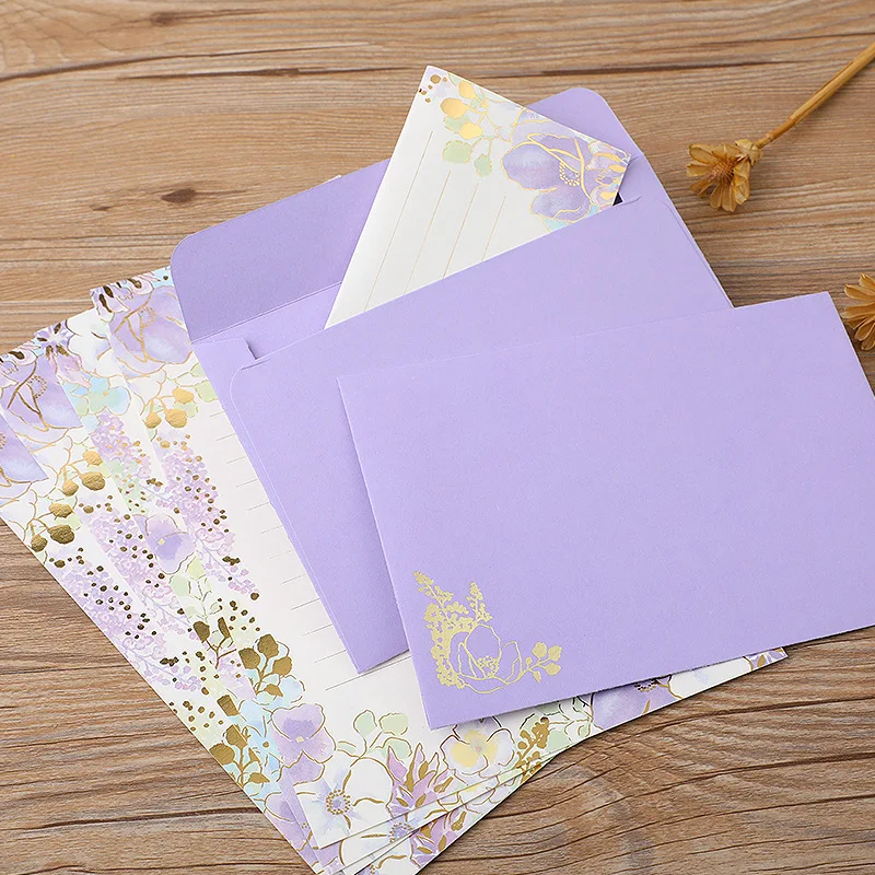 Writing Paper Set 8pcs Fresh Style For Envelopes Kawaii Letter Pads Message Notes Wedding Party Supplies School Office Stationery