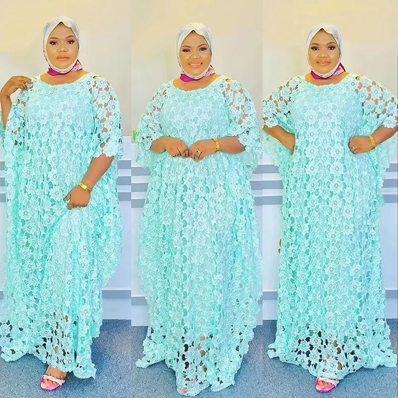 

2023 Summer Plus Size African Lace Dress for Women Elegant Lady Wedding Evening Party Dresses Nigerian Traditional Clothing