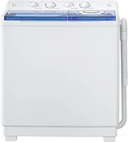 Portable Washing Machine 40Lbs Compact Washing machine Twin Tub Laundry Washer Machine with Built-in Drain Pump 1