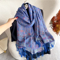 70x180cm Winter Warm Thick Jacquard Scarf Outdoor Women Travel Paisley Cashmere Tassel Shawl Neck Wrap Pashmina - Image 6