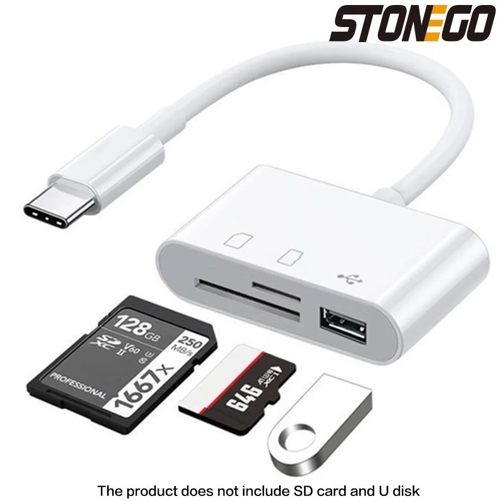 USB Type C Adapter Hub 3 in 1 Type C to TF CF SD Memory Card Reader USB Converter Adapter for Phone Macbook Huawei Samsung Xiomi