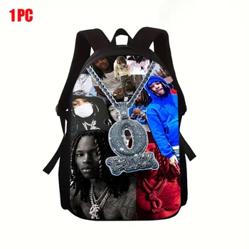 1pc King von Backpack - Lightweight Laptop Bag with 15.6" Compartment, Adjustable Shoulder Straps, Zipper Closure - Durable Poly 1