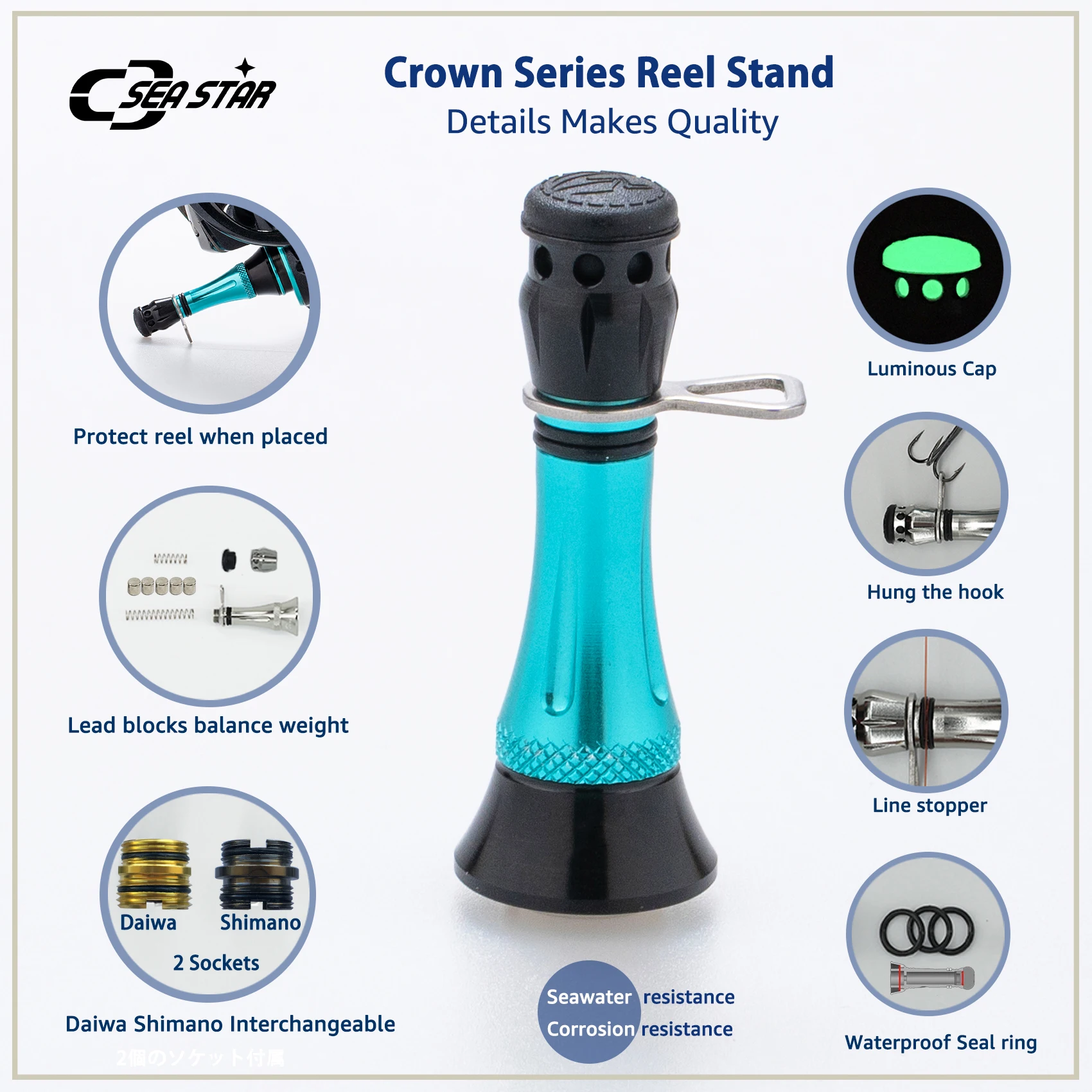 48mm Fishing Reel Stand for Shimano Twinpower Vanquish Daiwa EMERALDAS AIRITY 1000-5000 Spinning Reel