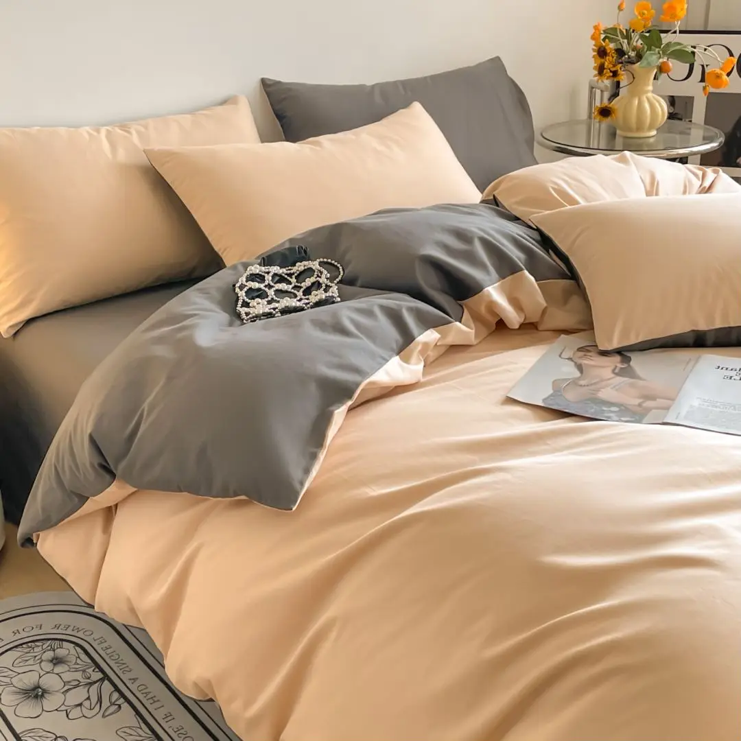 Luxury Bedding Set 100% Egyptian Cotton 400TC Duvet Cover Flat Fitted Sheet Single Double Queen King Quilt Cover with Pillowcase 3