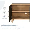 Farmhouse Sideboard Buffet Cabinet Accent Storage Cabinet with 4 Carved Flower Doors and Metal Handless, TV Stand Console Table 6
