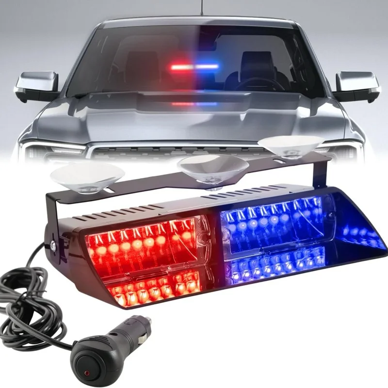16LED Car LED Strobe Lamp 18 Model Police Lights Red/Blue Signal Lamp Flash Dash Emergency Flashing Windshield Warning Light 12V emergency light car strobe light led light