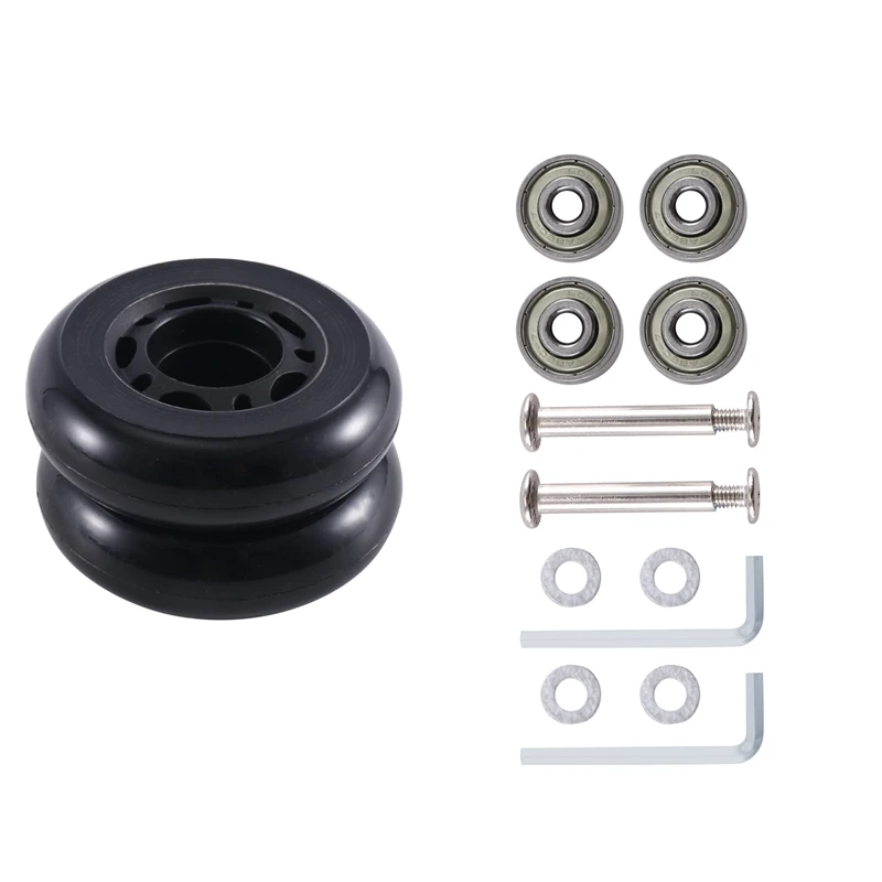 

Luggage Suitcase Wheels Replacement Accessory Kits 63 X 18Mm Universal Environmentally Friendly PU Luggage Repair Pair Black