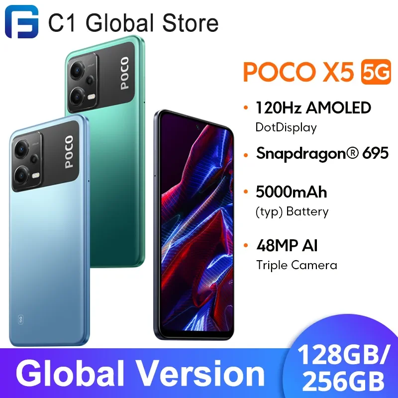 Móvil - POCOPHONE Poco X5, Negro, 256 GB, 8 GB RAM, 6,67 , FHD+ AMOLED  DotDisplay, Snapdragon® 695, 5000 mAh, Android