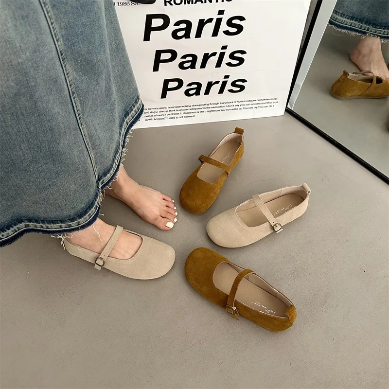 

Туфли женские с закрытым носком, мягкие повседневные кроссовки, модные лоферы с мехом, ретро-платье, без застежек, бабушка, однотонные, 2024