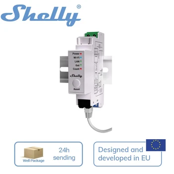 Shelly Pro EM Wifi DIN 레일 장착 가능 2 채널 단상 에너지 계량기 통합 스위치, 건식 접점 접촉기 제어