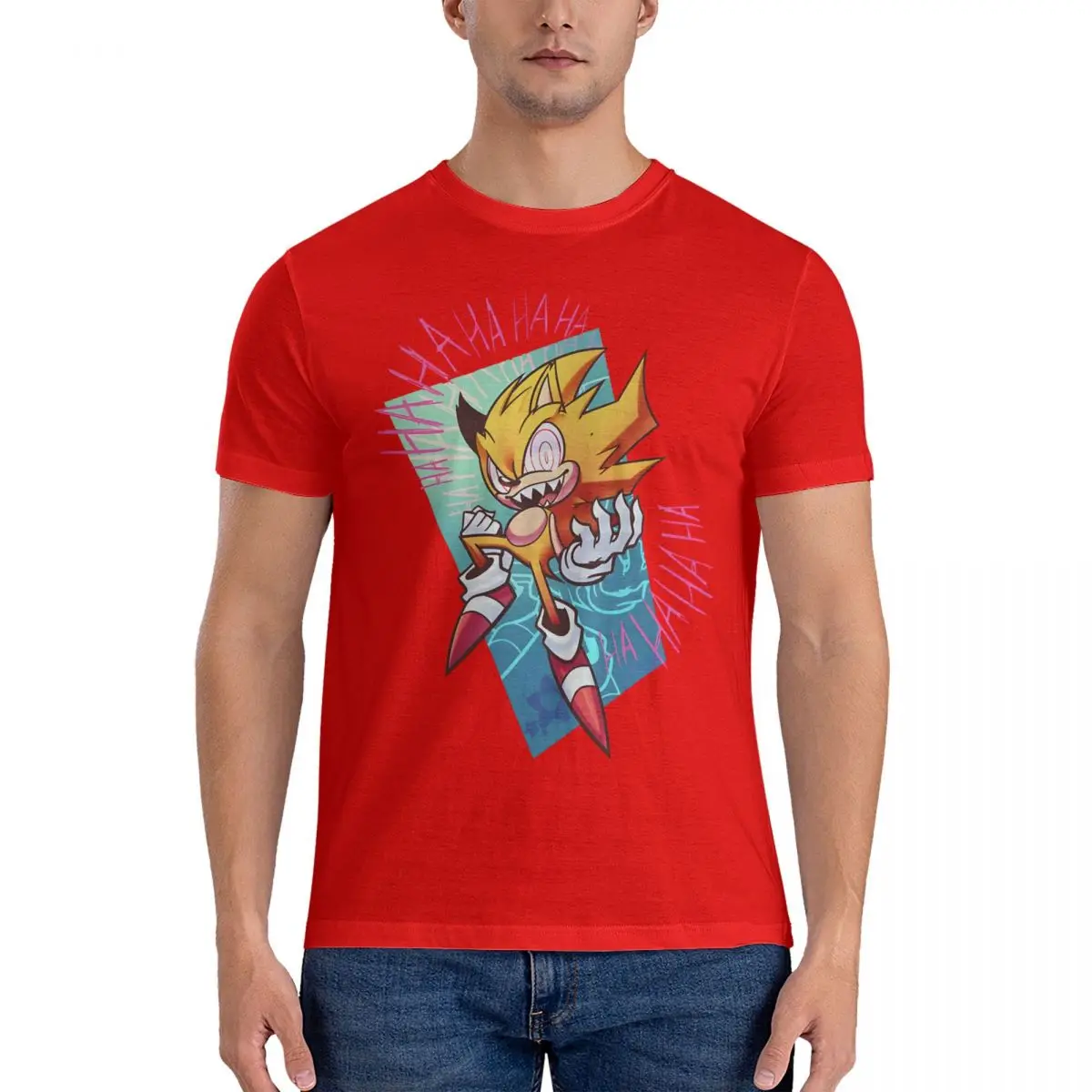 thumbnail image 1 of Camiseta de hombre Fleetway Super Sonic de algodón puro, camisetas hipster de manga corta con cuello redondo, camisetas recién llegadas, 1 of 5