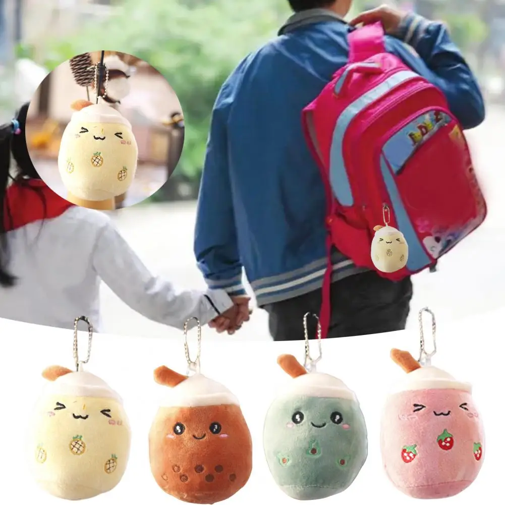 Key Chain 3D Design Multi-purpose Unscented Decorate Lovely Plush Milk Tea Cup Doll Backpack Keychain for Keys hot gold buckle belt circle buckles thin leather belts adjust design red dress decorate belts for women fashion chain cummerbund